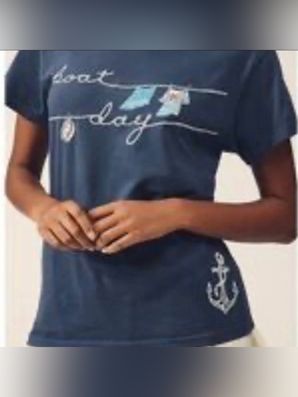 Anthropologie Navy 'Boat Day' Graphic Tee - Picture 2 of 9